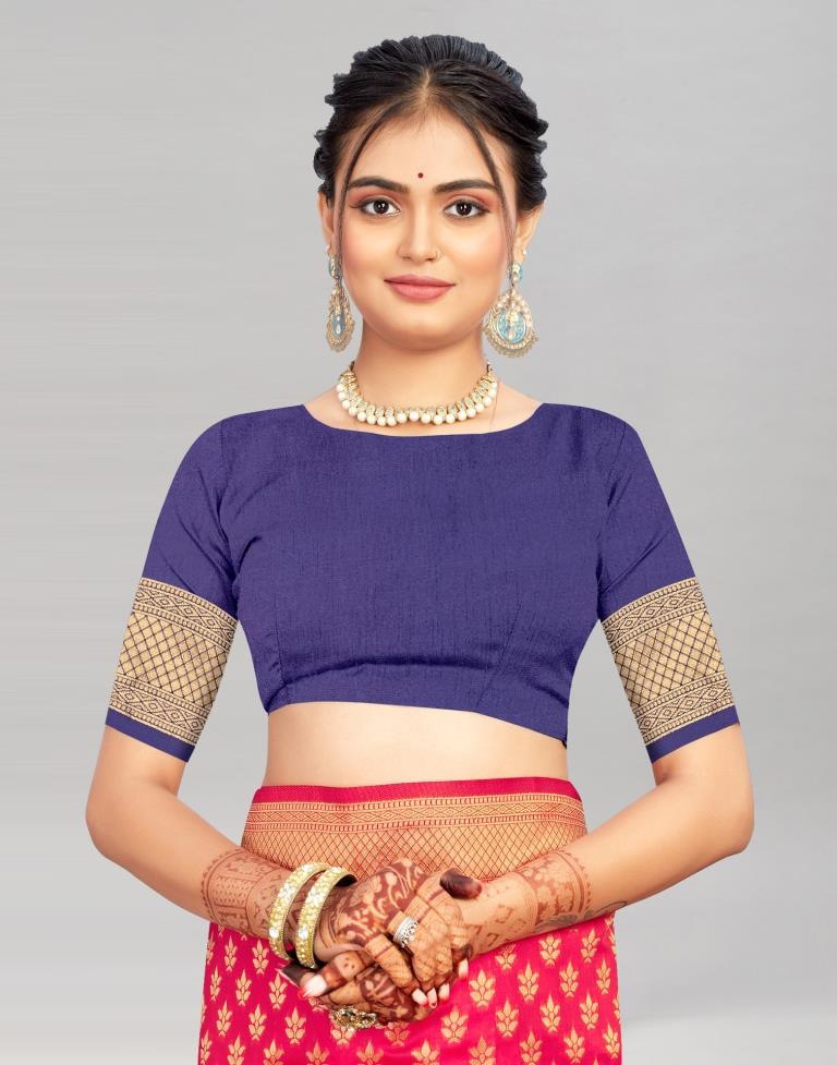 Pink Weaving Silk Saree