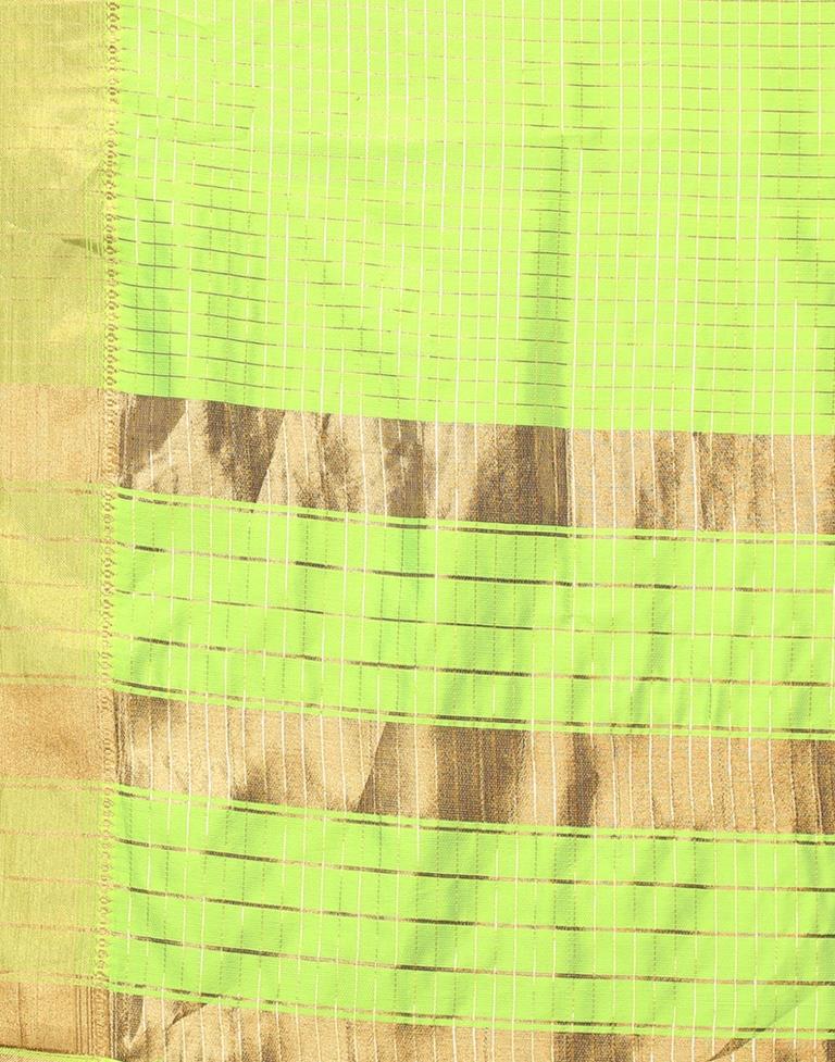 Green Self Woven Silk Saree