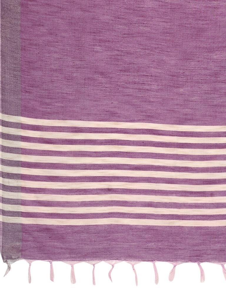 Light Purple Cotton Plain Woven Saree | Sudathi