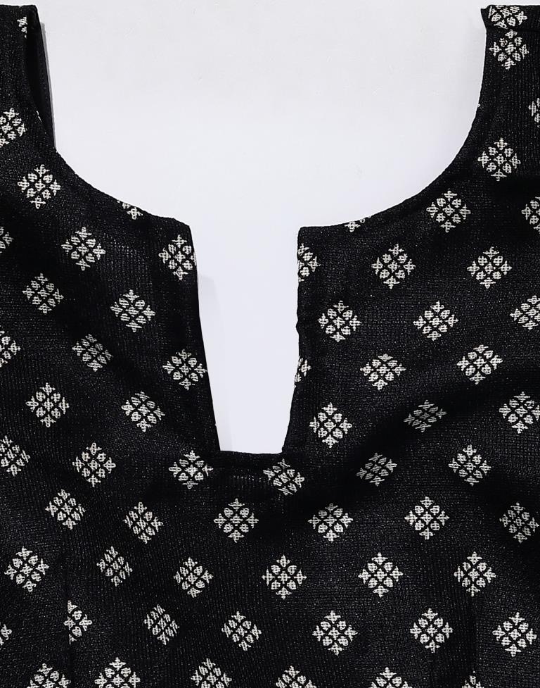 Black Printed Polyester Saree