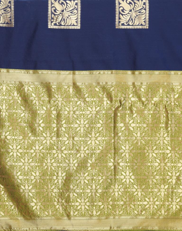 Navy Blue Weaving Silk Saree