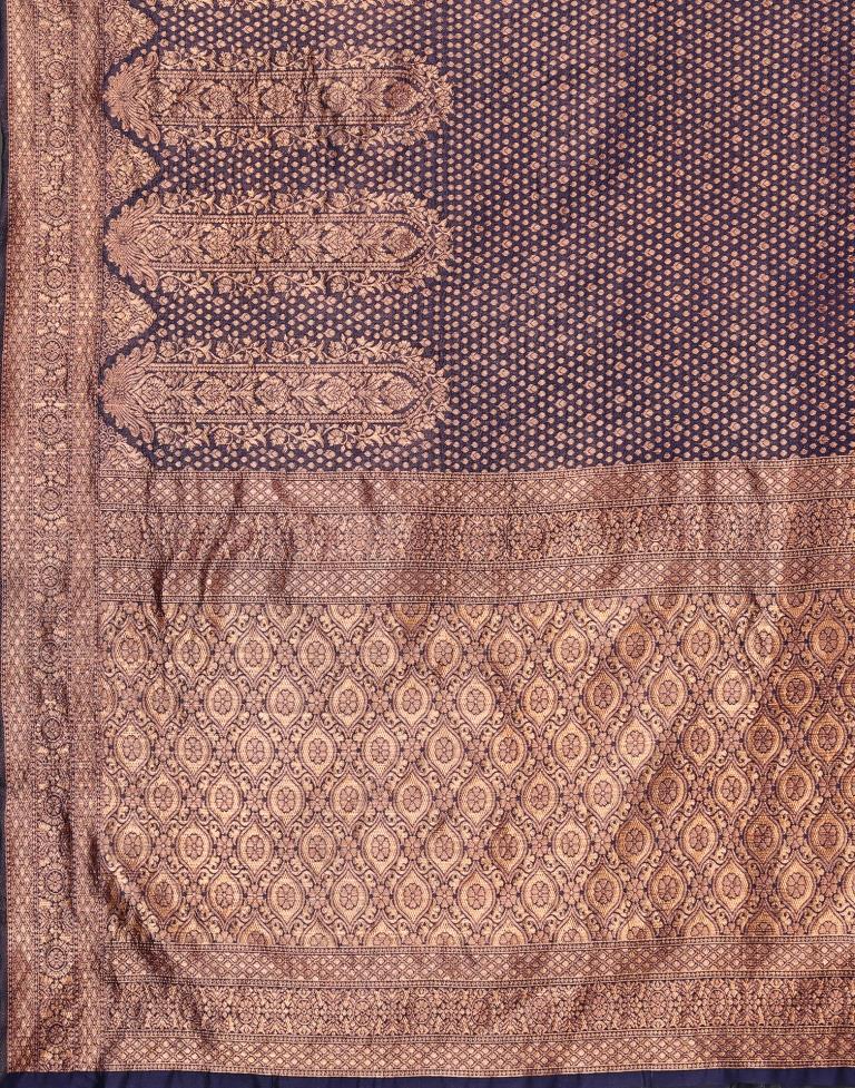 Navy Blue Weaving Silk Saree