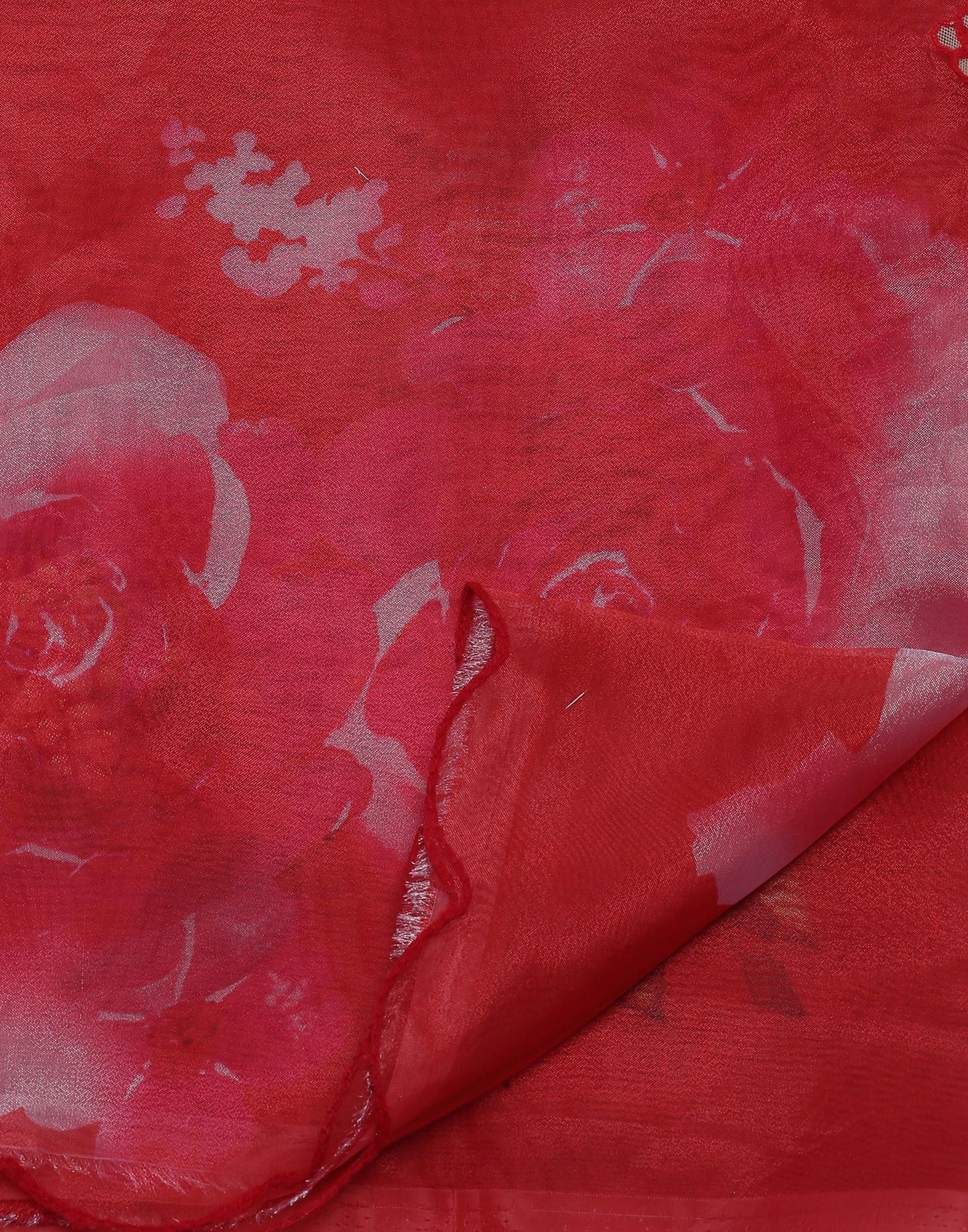 Red Gota Embroidery Organza Saree | Leemboodi