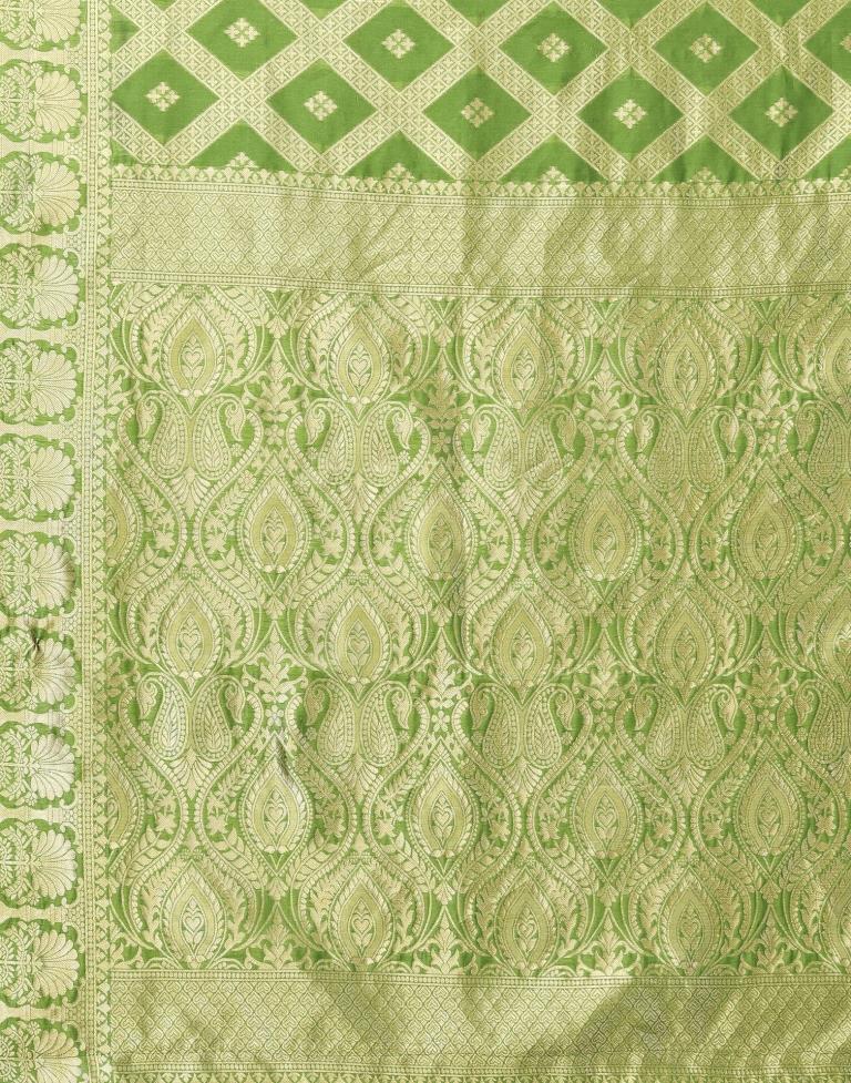 Olive Green Weaving Silk Saree