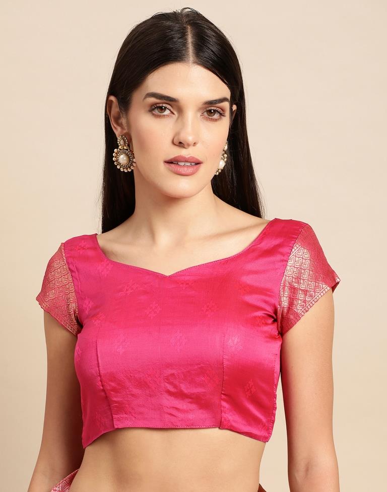 Pink Weaving Silk Saree