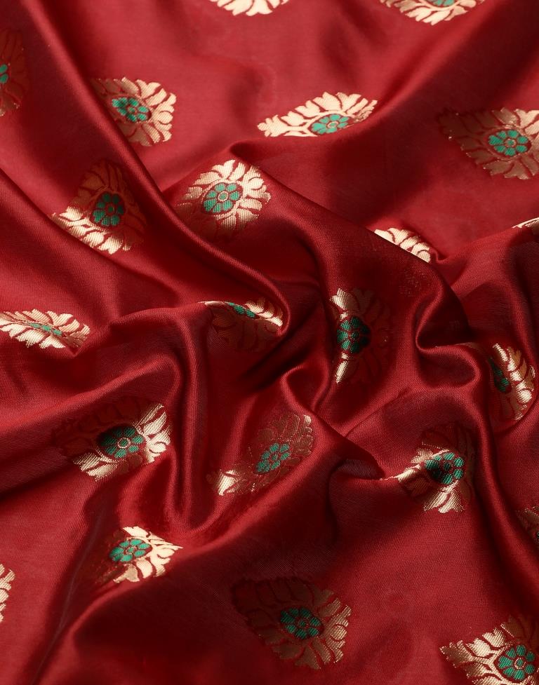 Maroon Weaving Silk Saree