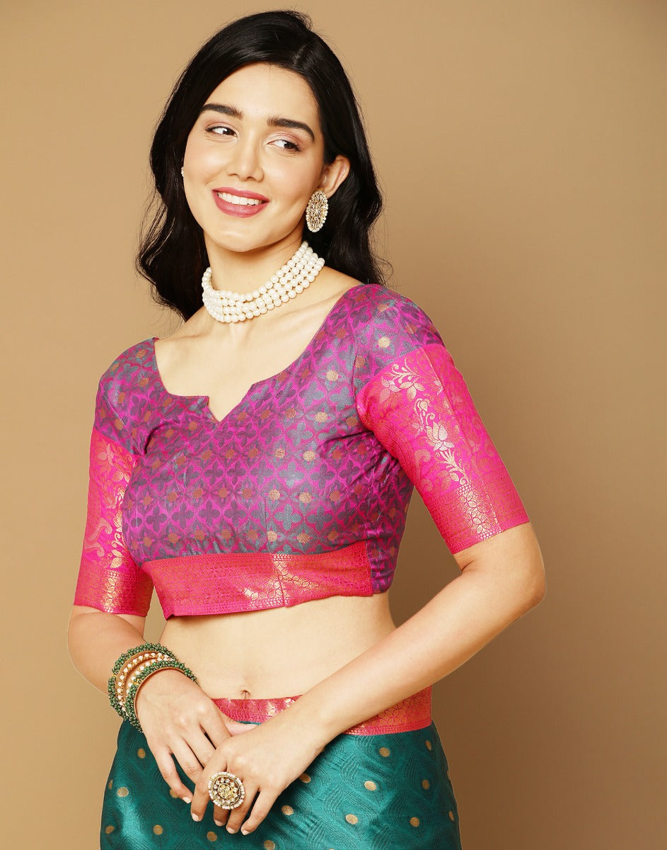 Rama Green Banarasi Silk Saree | Sudathi