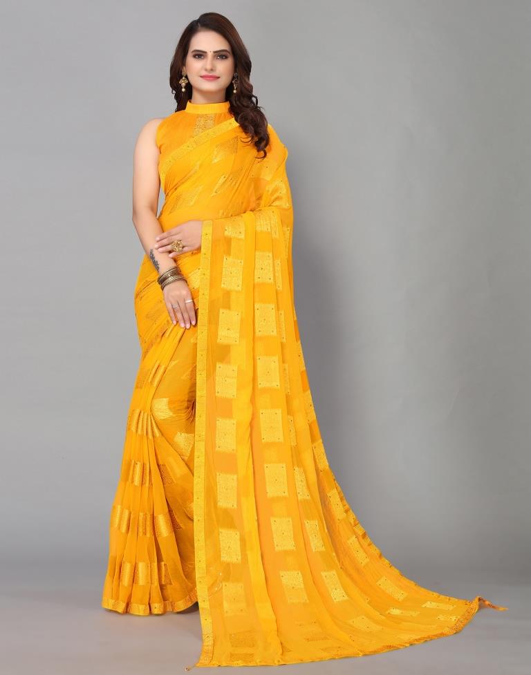Yellow Chiffon Saree | Sudathi