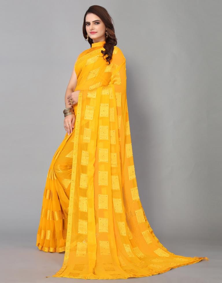 Yellow Chiffon Saree | Sudathi