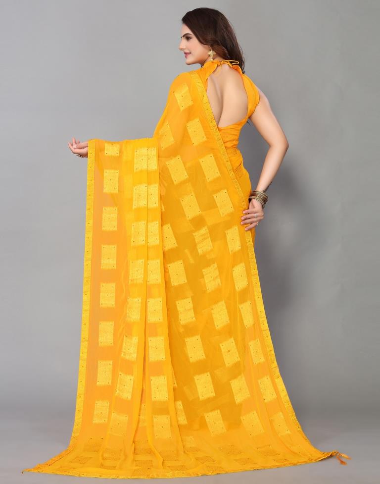 Yellow Chiffon Saree | Sudathi