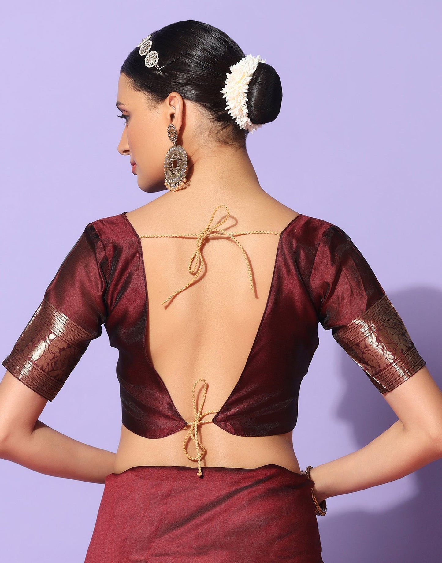 Maroon Banarasi Silk Saree | Sudathi