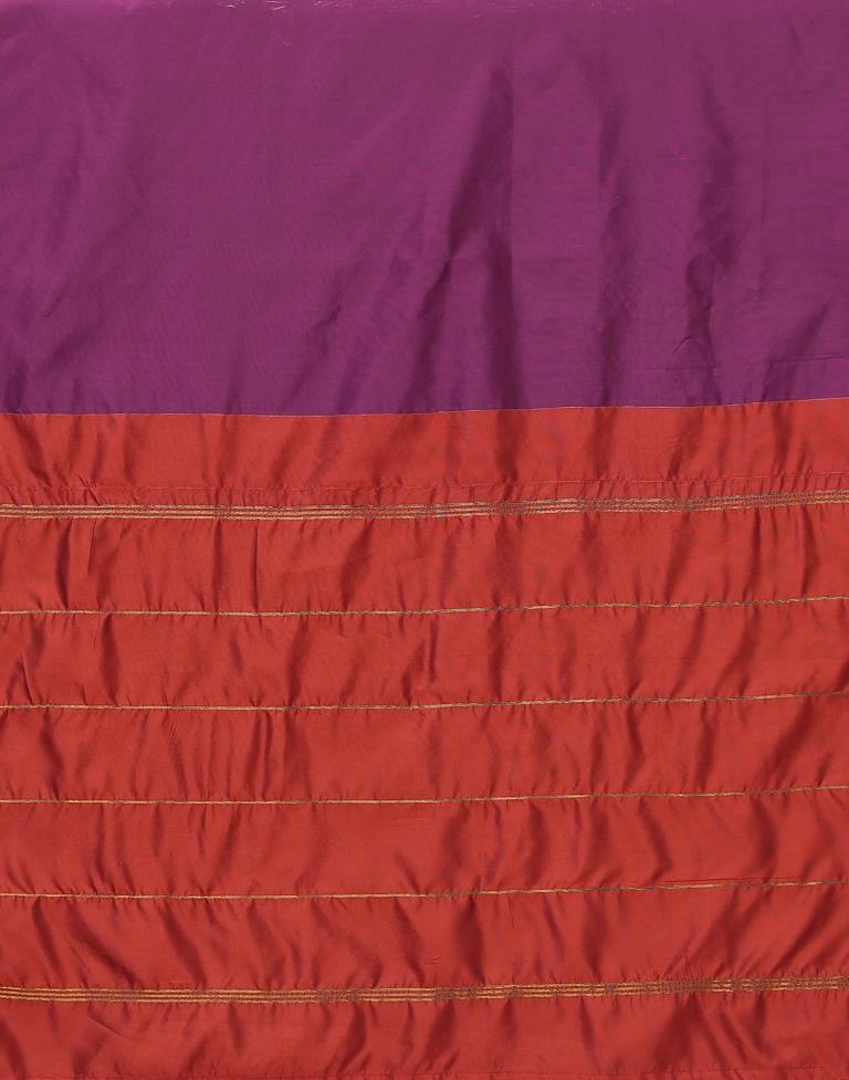 Magenta Silk Plain Woven Saree | Sudathi