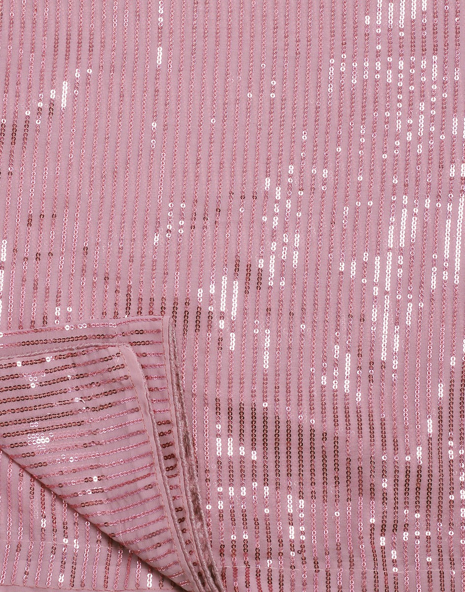 Light Pink Georgette Sequence Saree | Leemboodi