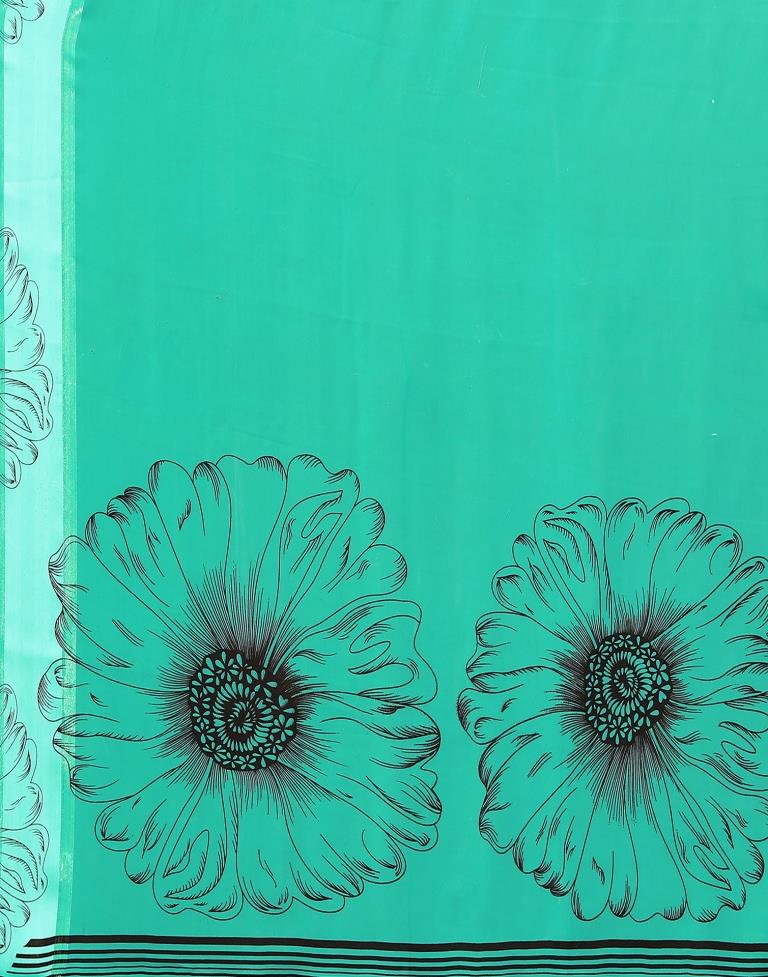 Turquoise Green Georgette Saree | Sudathi