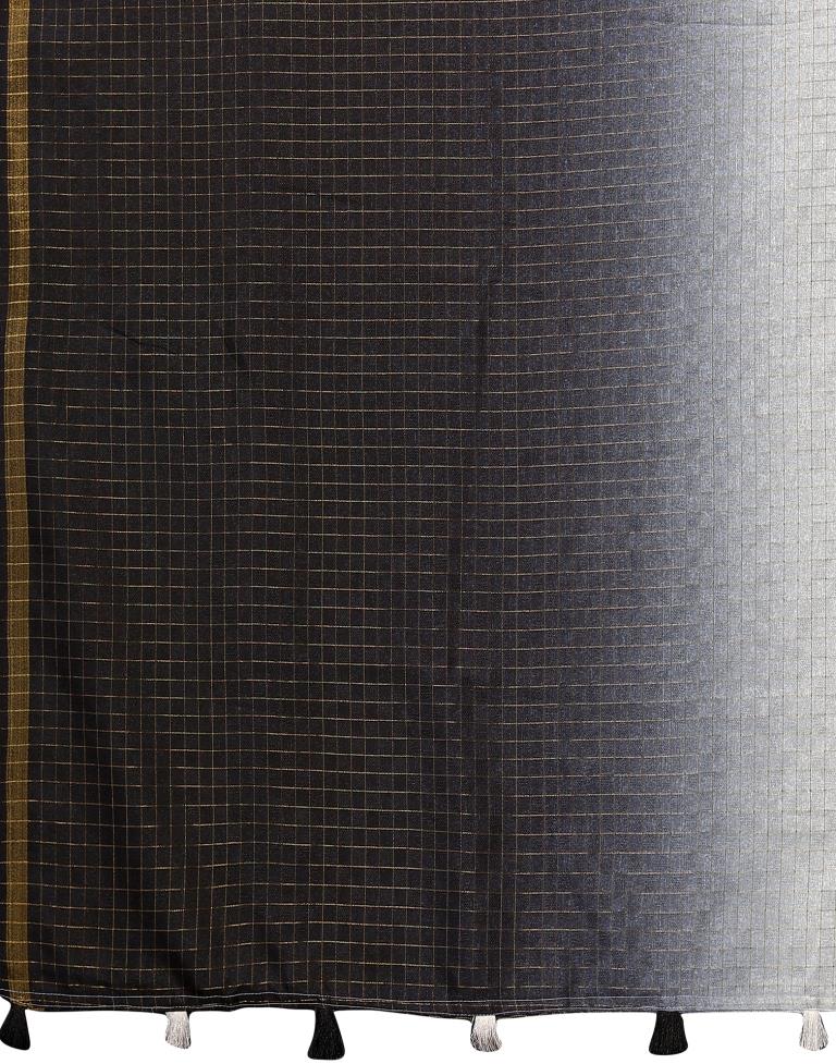 Grey Silk Geometric Woven Saree | Sudathi