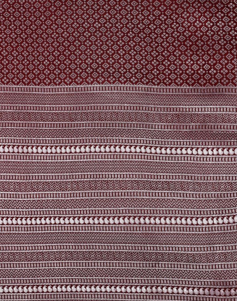 Maroon Silk Weaving Saree