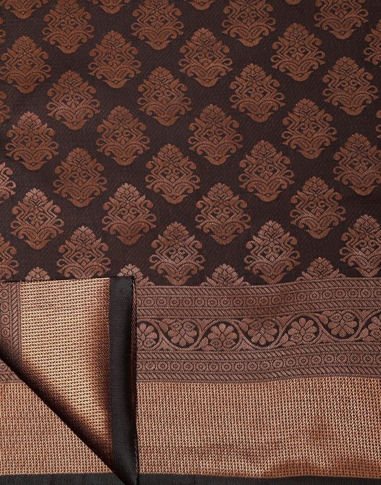 Dark Brown Silk Weaving Saree