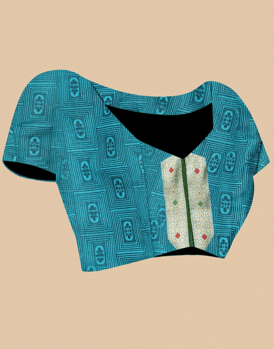 Sea Green Chiffon Embroidery Saree | Leemboodi