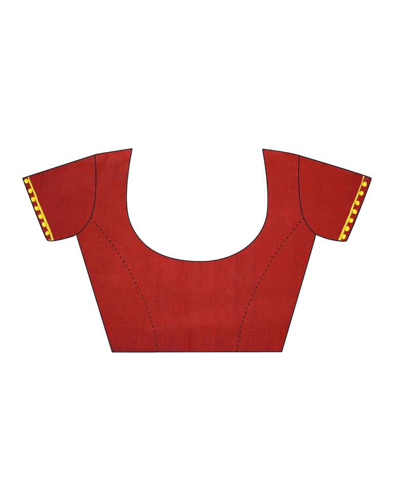 Grey Cotton Printed Saree