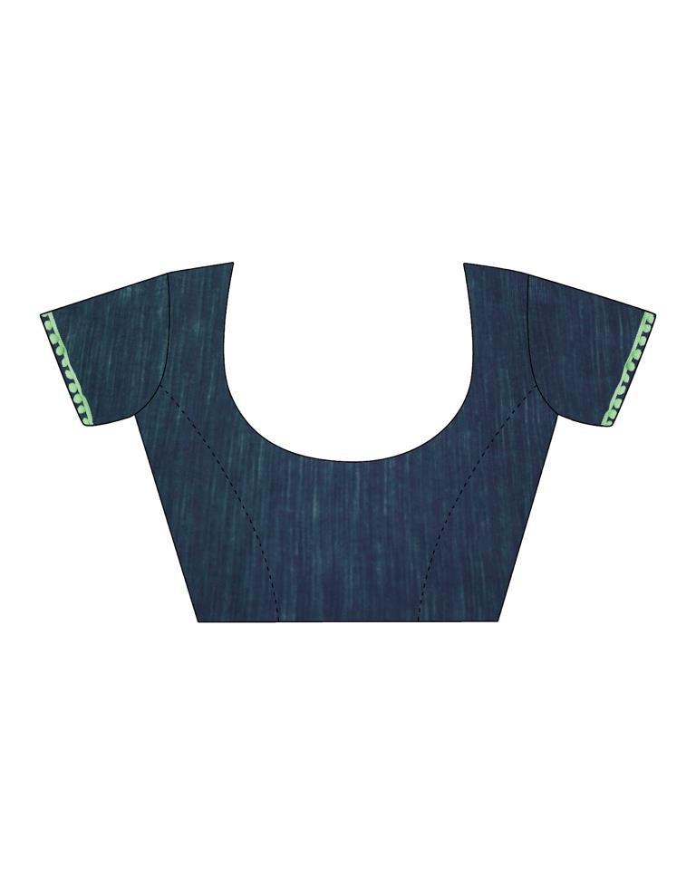 Teal Green Cotton Saree | Leemboodi