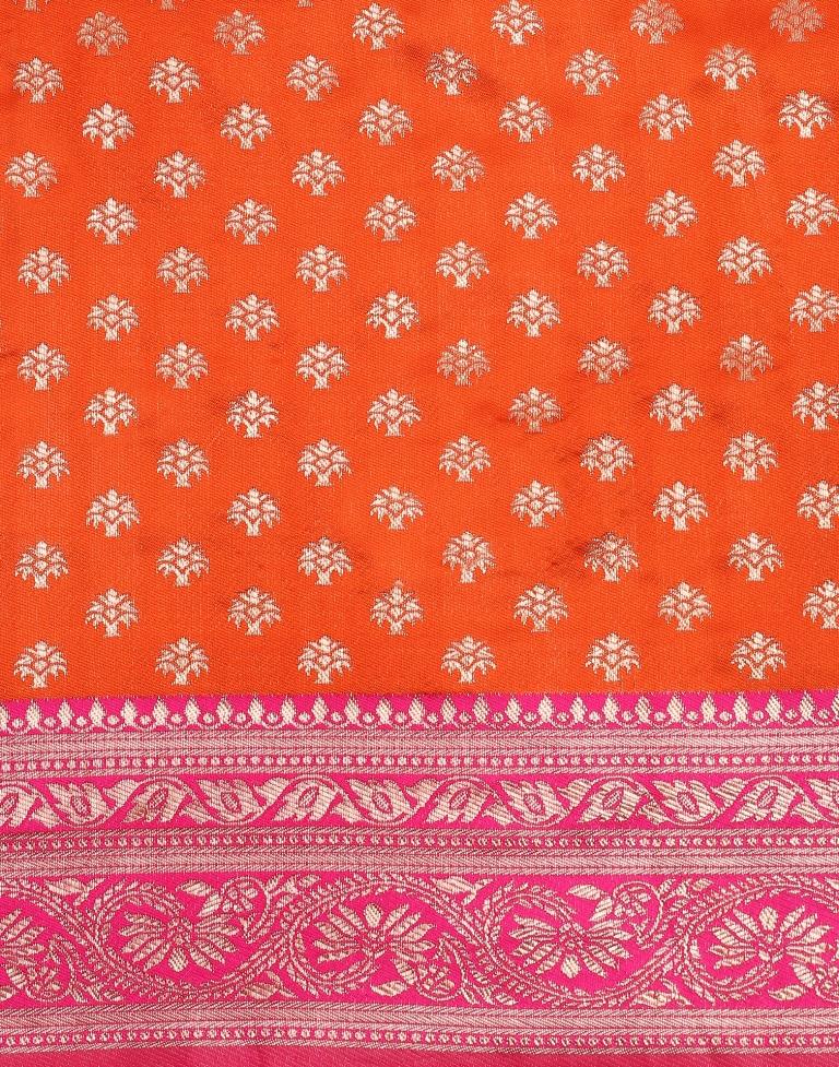 Orange Silk Weaving Saree