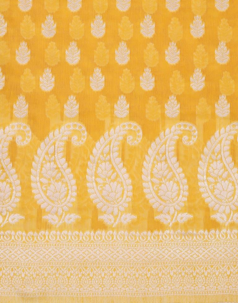 Yellow Cotton Weaving Saree