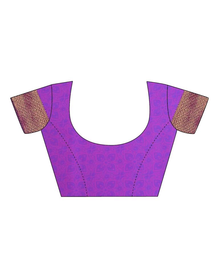 Purple Kanjivaram Handloom Weaving Silk Saree | Leemboodi