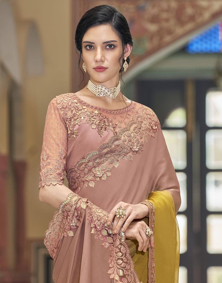 Yellow Chiffon Saree | Leemboodi