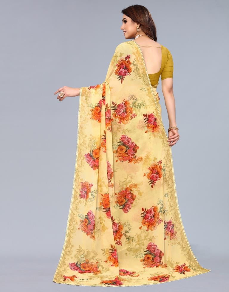 Yellow Georgette Saree | Sudathi