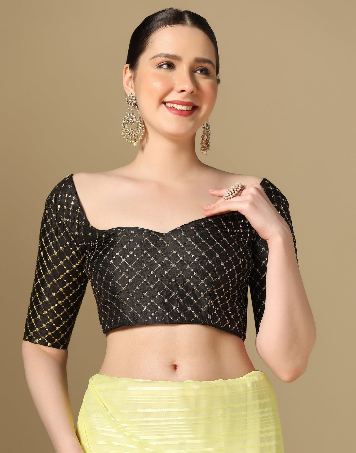 Yellow And Green Georgette Jari Stripes Saree | Sudathi