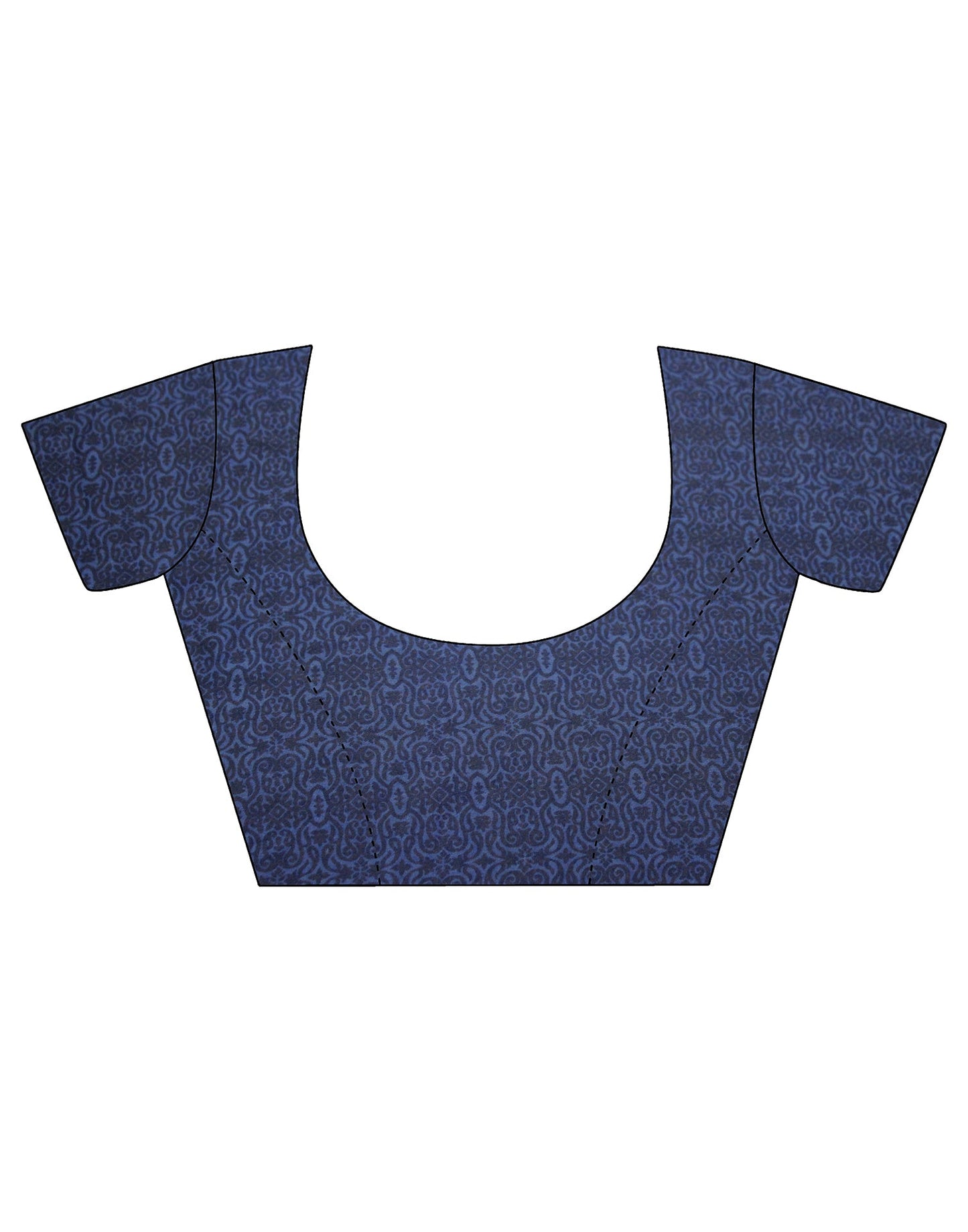 Navy Blue Silk Printed Saree