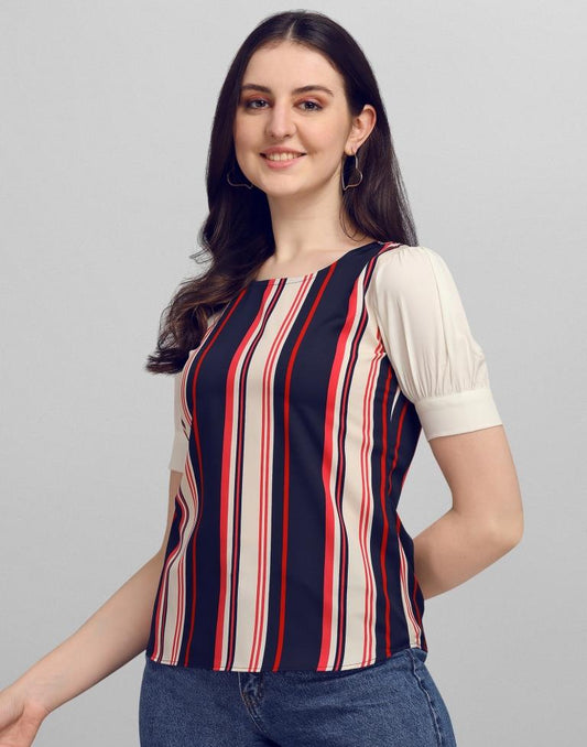 Multicoloured Crepe Digital Printed Top | Sudathi