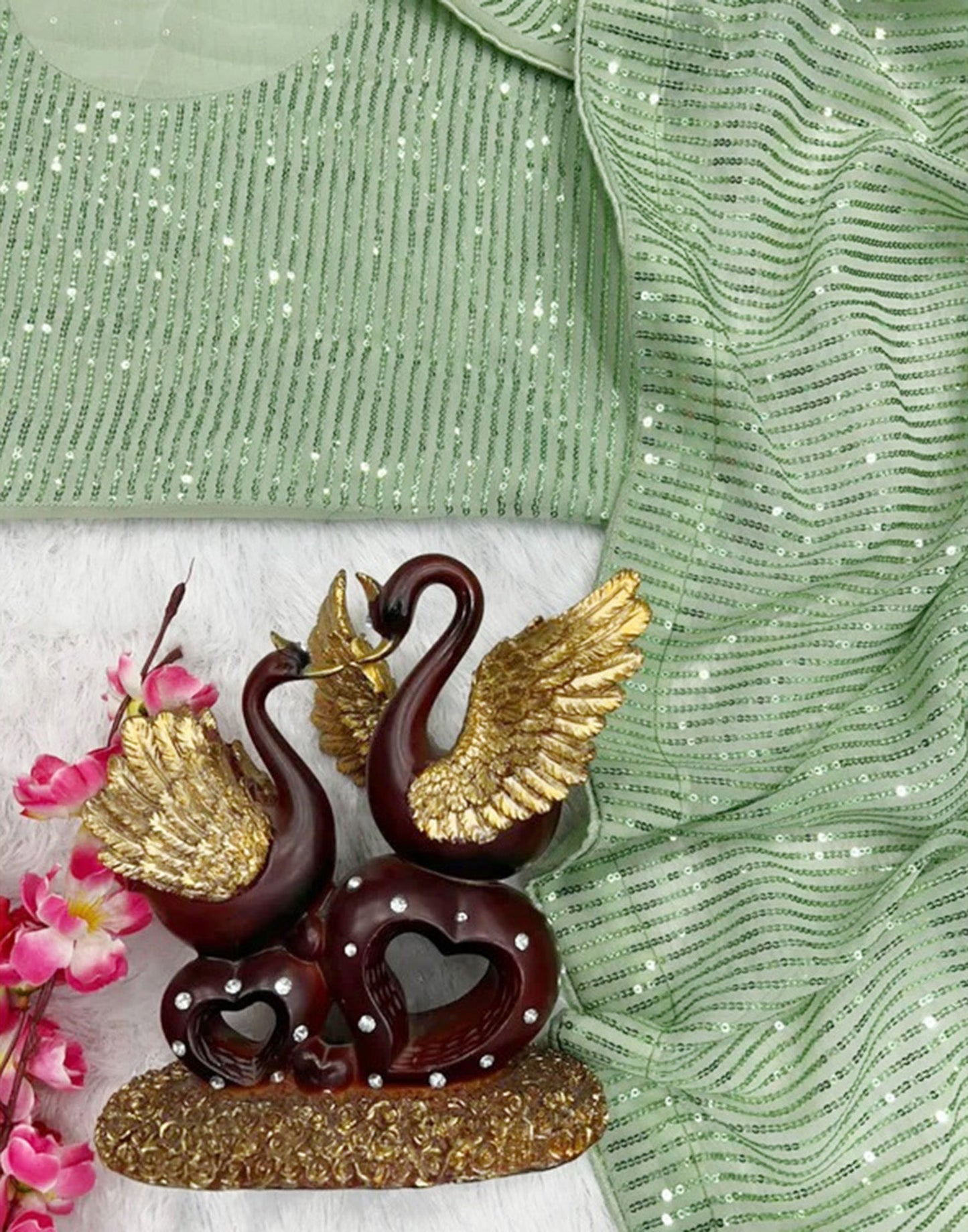 Light Green Sequence Saree | Leemboodi