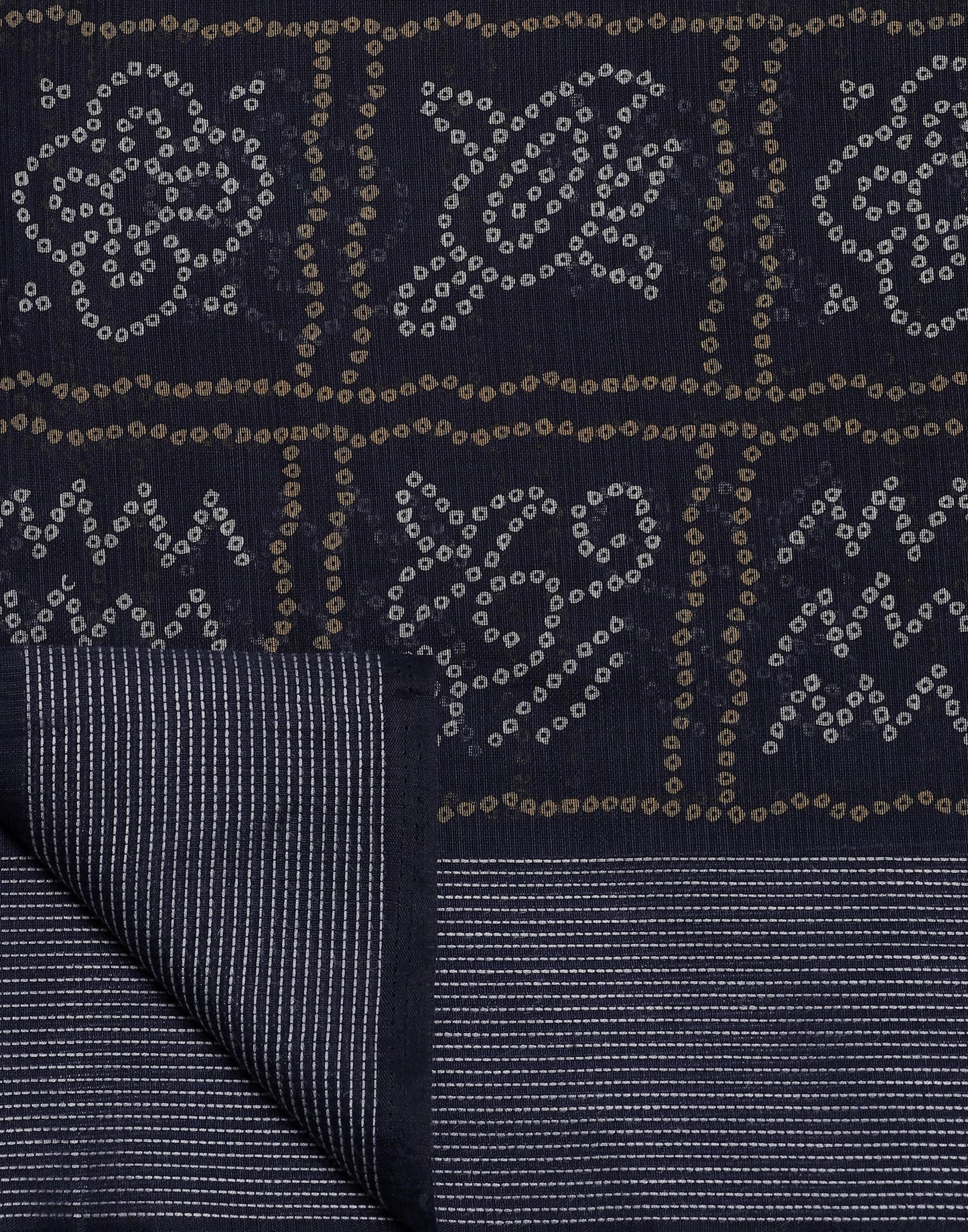 Navy Blue Bandhani Cotton Saree | Sudathi