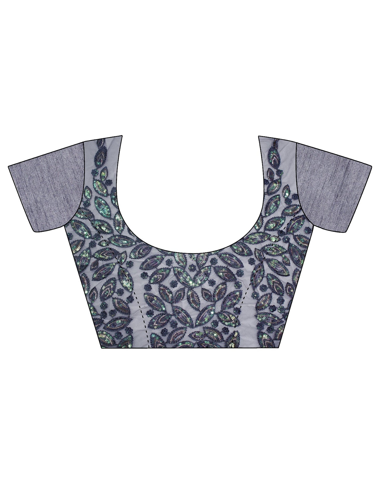 Grey Plain Lycra Saree | Leemboodi