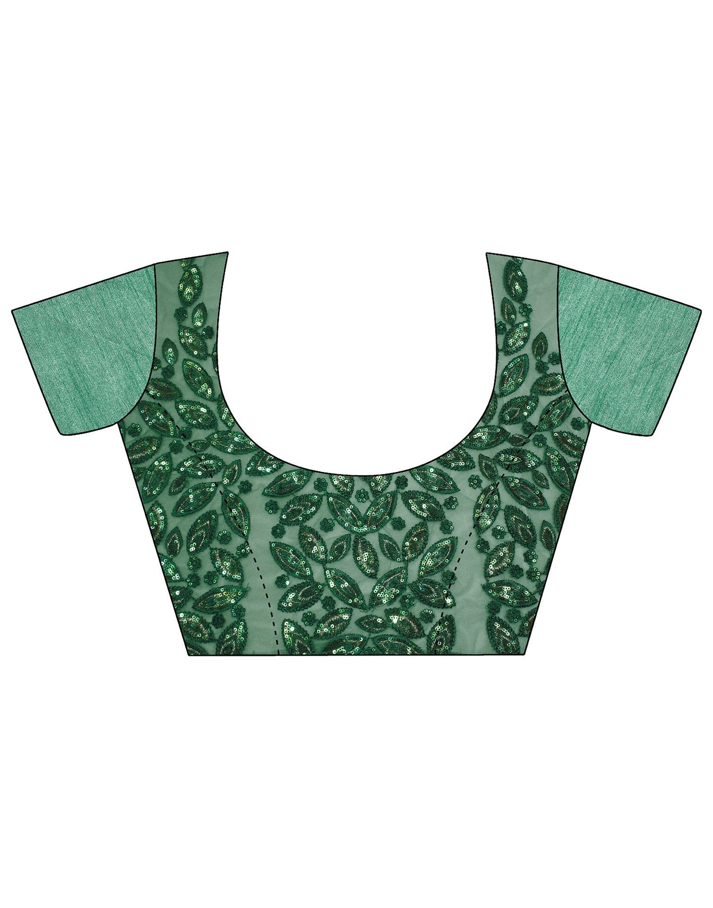 Green Plain Lycra Saree | Leemboodi