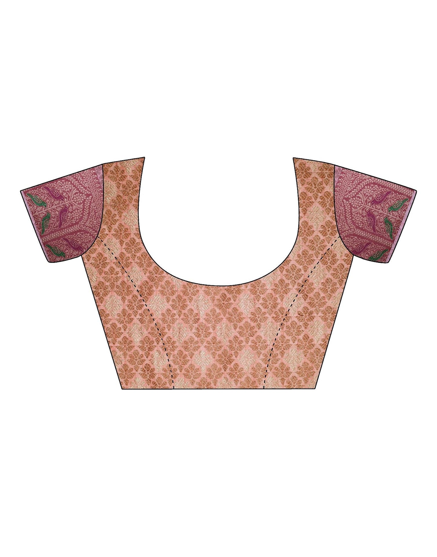 Peach Banarasi Silk Saree | Leemboodi