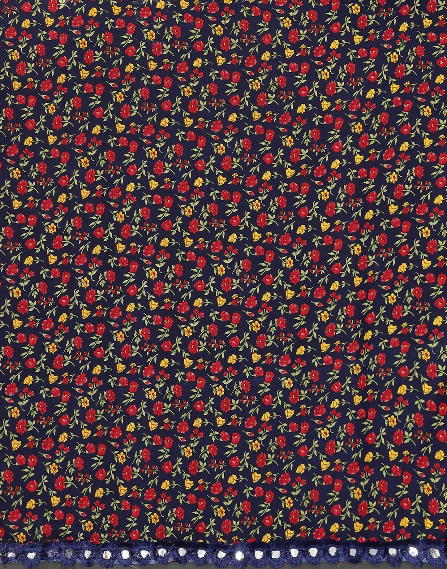 Navy Blue Printed Saree | Sudathi