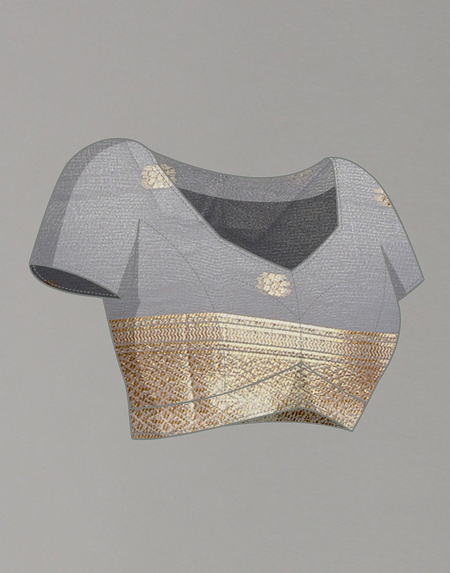 Light Grey Cotton Weaving Saree