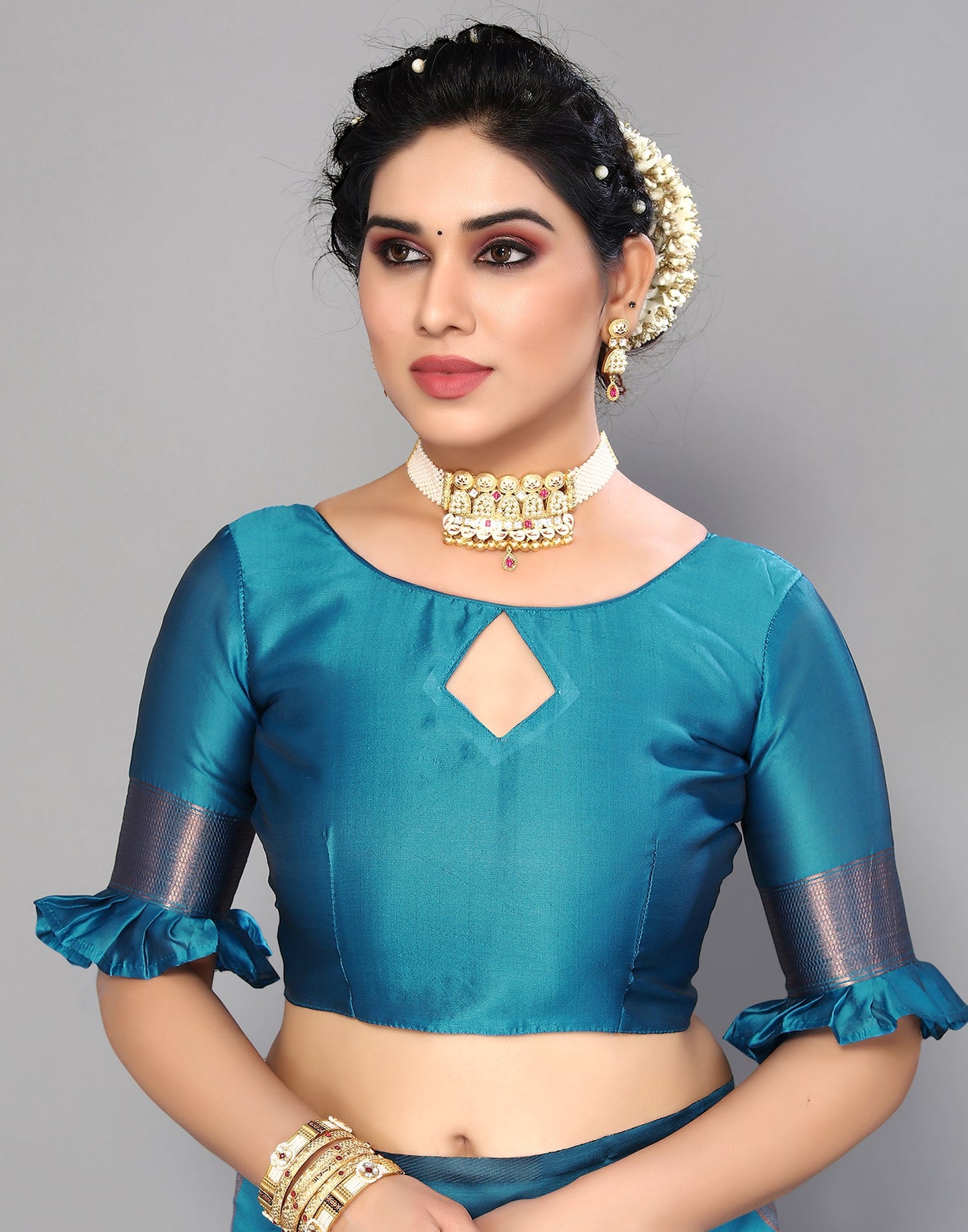 Blue Silk Weaving Saree