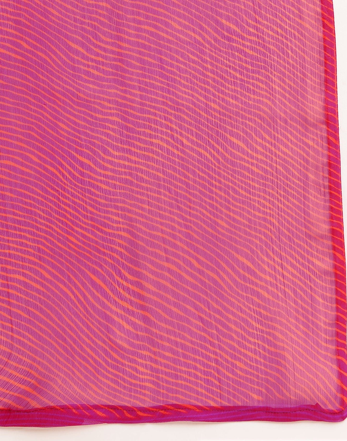Rani Pink Chiffon Leheriya Printed Saree