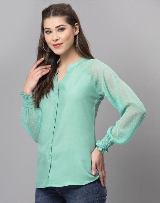 Sea Green Raglan Sleeve Top | Sudathi