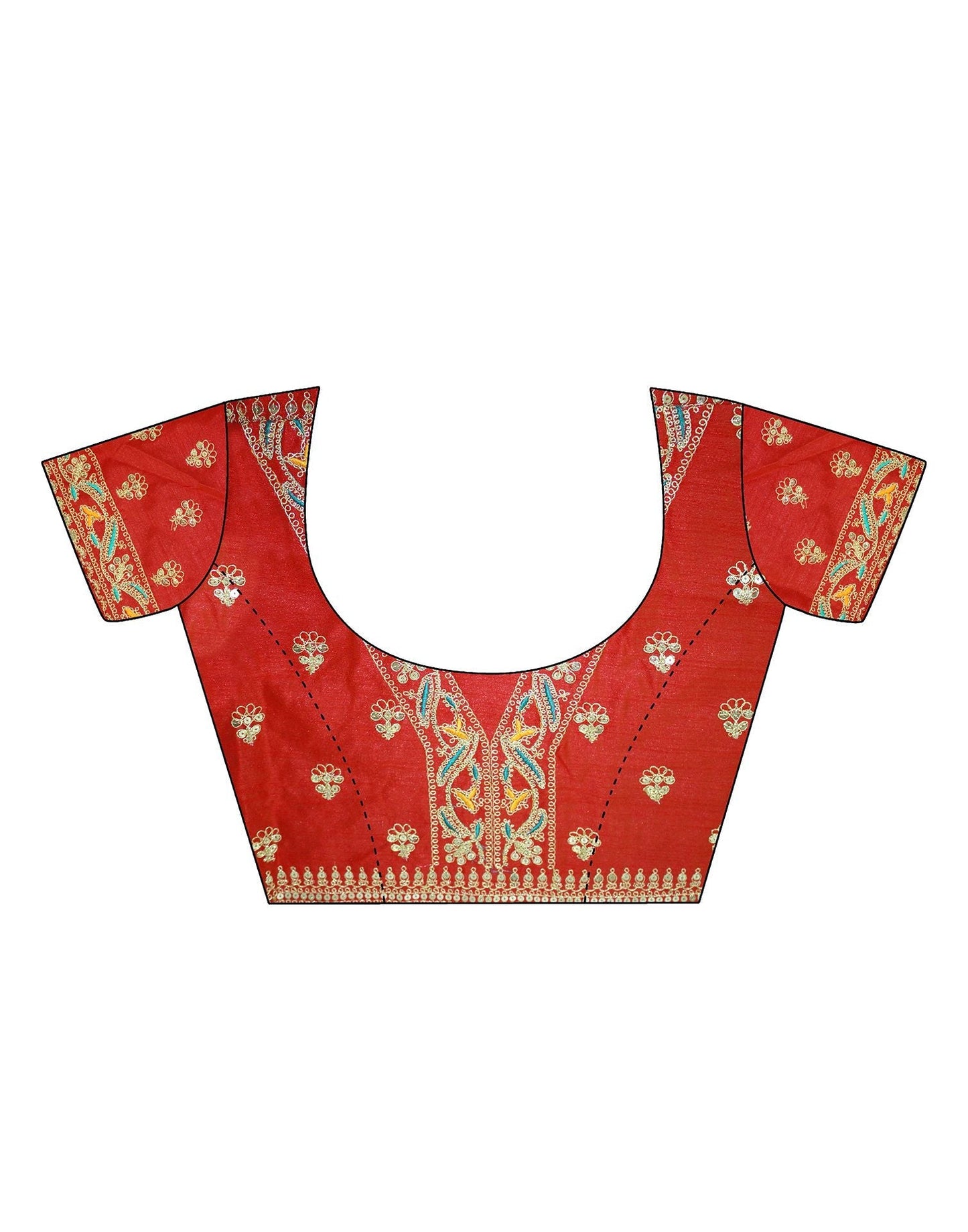 Turquoise Silk Embroidery Saree | Leemboodi