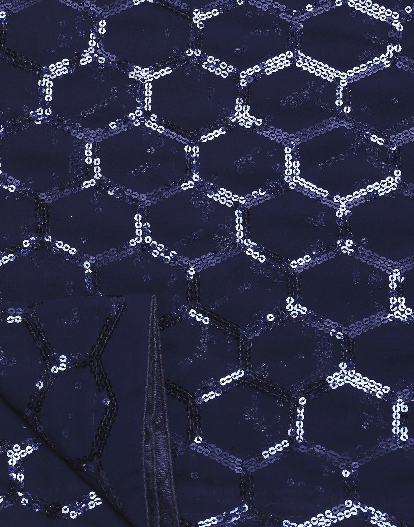 Navy Blue Sequence Saree | Leemboodi