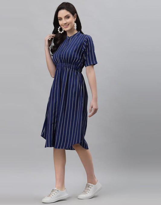 Blue Colored Crepe Printed Top | Sudathi