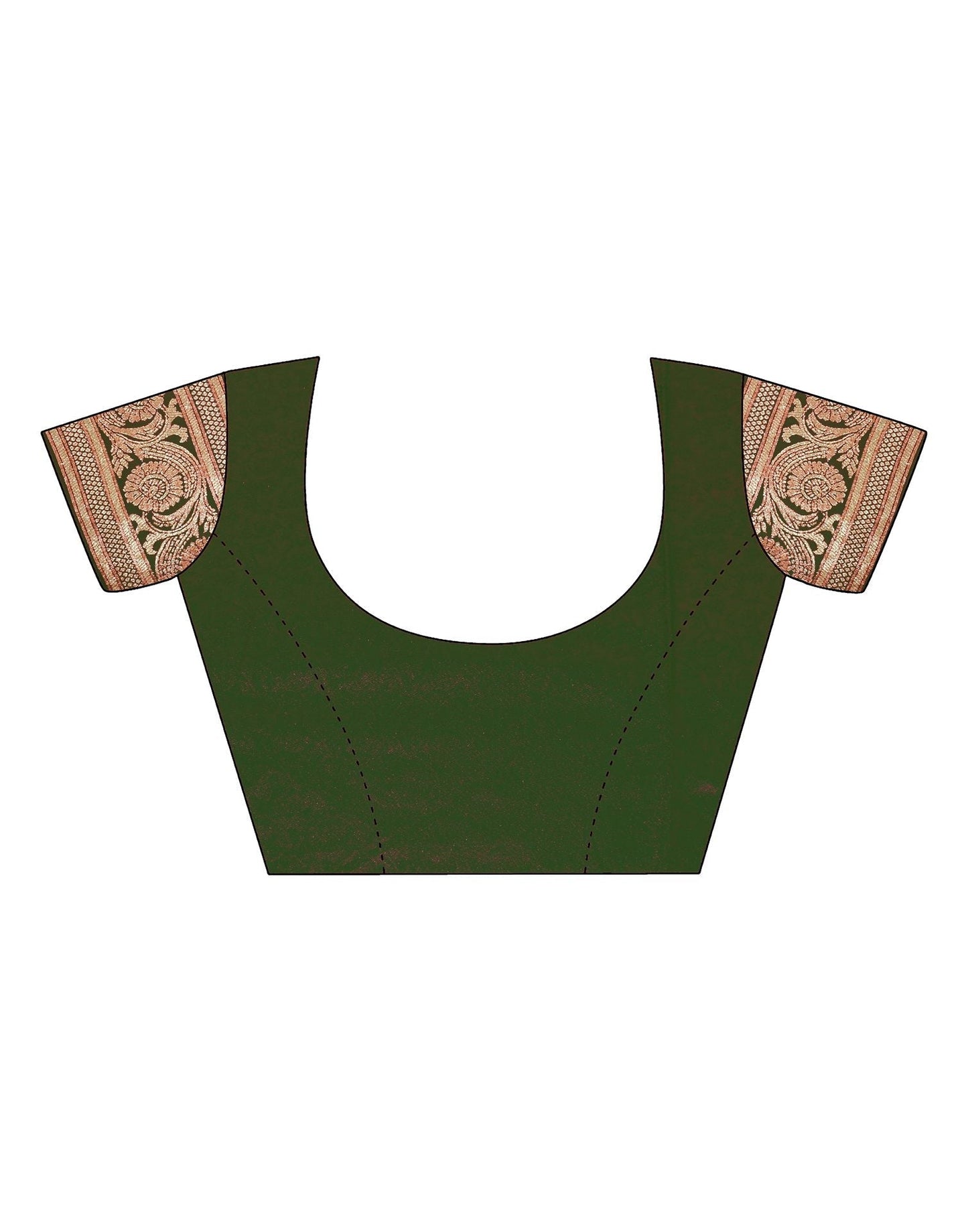 Dark Green Silk Banarasi Saree | Leemboodi