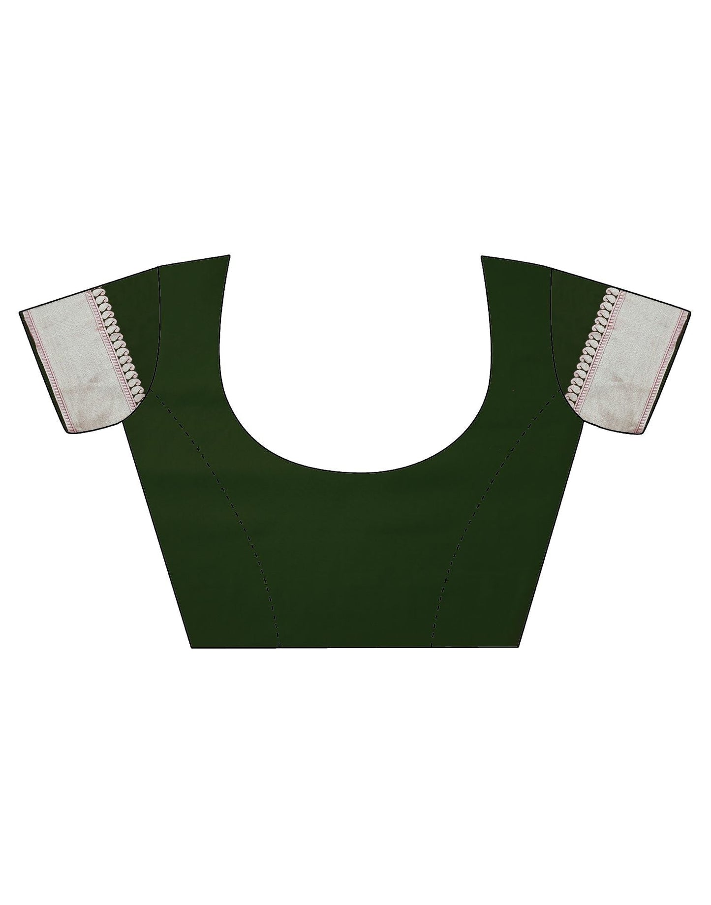 Dark Green Silk Banarasi Saree | Leemboodi