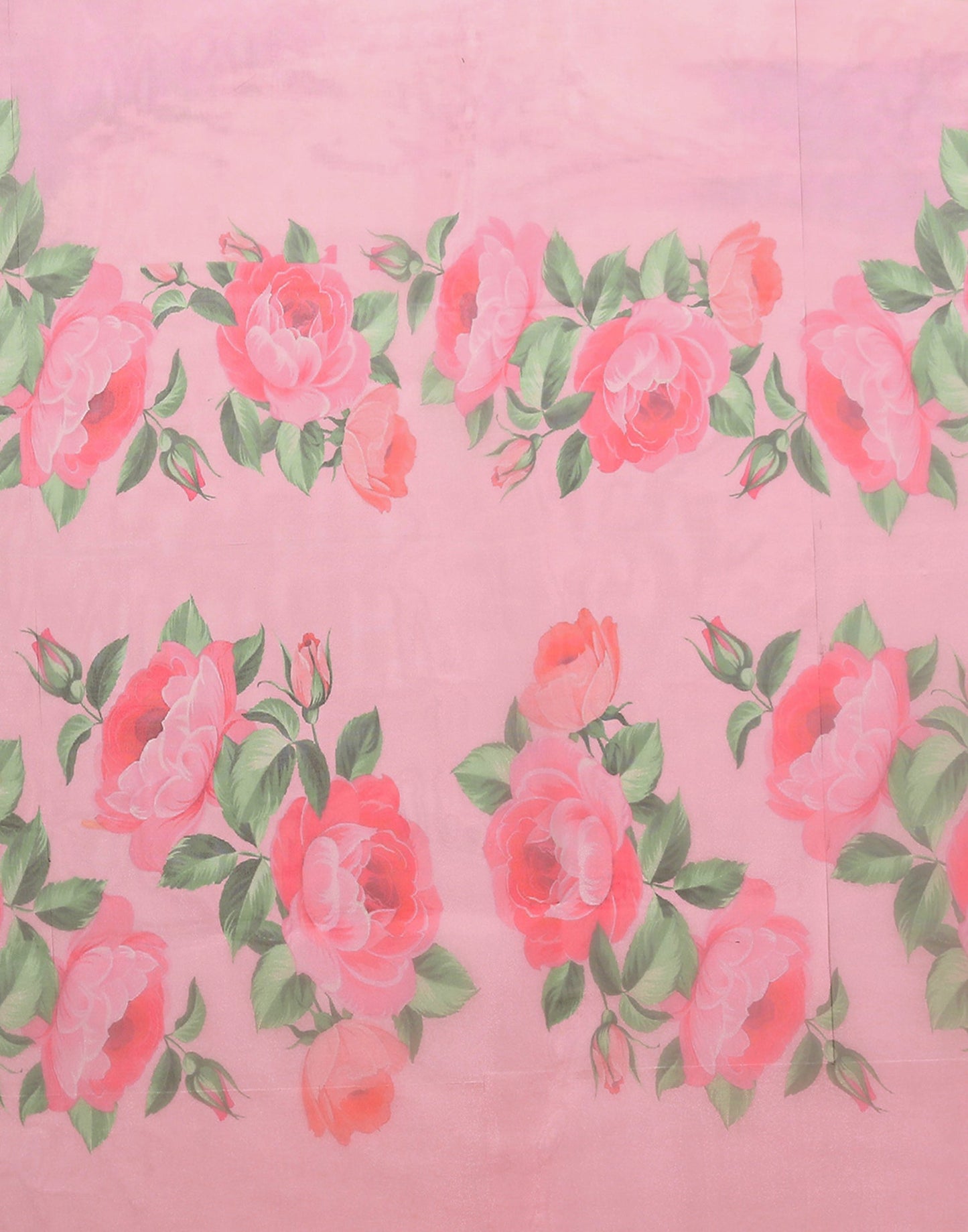 Pink Organza Digital Printed Saree