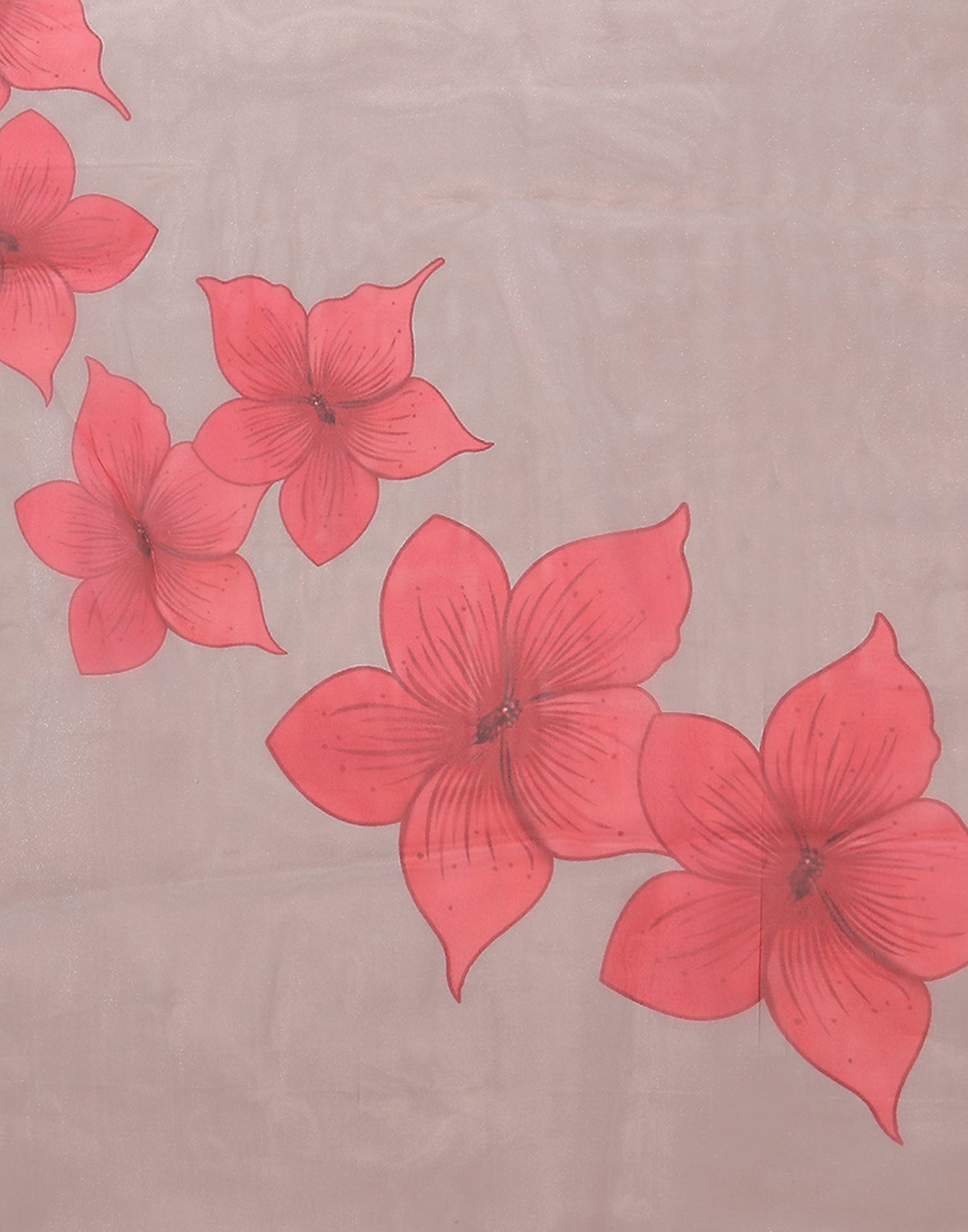 Light Pink Organza Digital Printed Saree