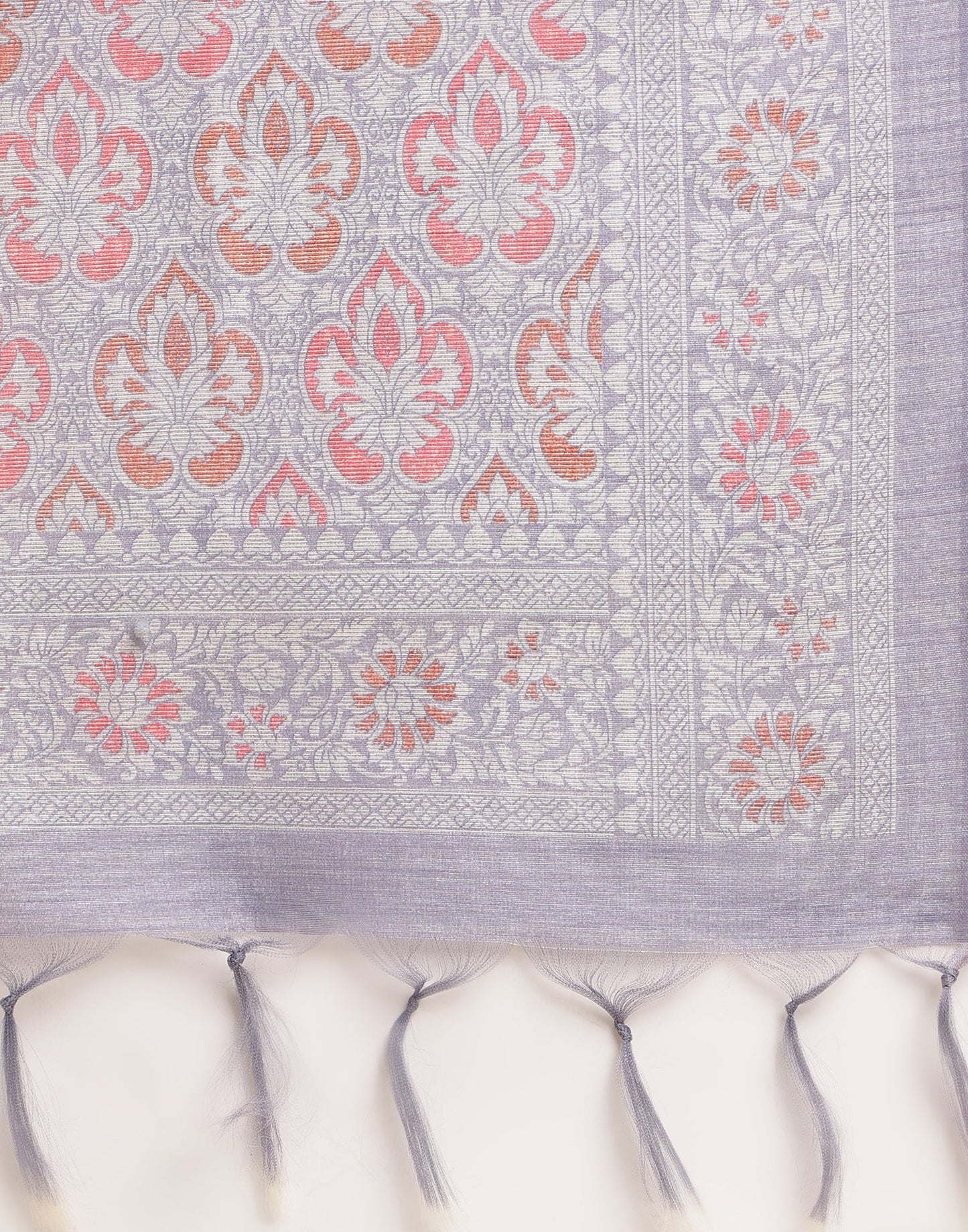 Purple Silk Digital Printed Saree